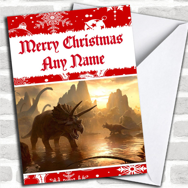 Dinosaurs Personalized Christmas Card