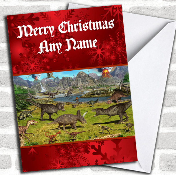 Dinosaur Personalized Christmas Card