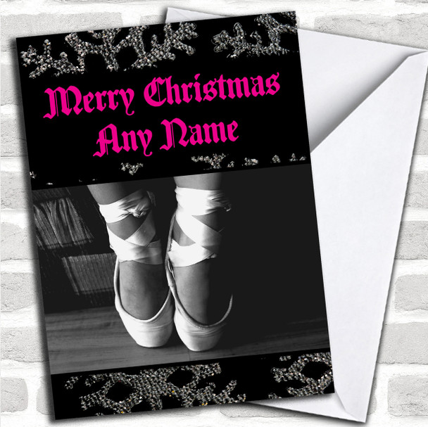 Ballet Black Personalized Christmas Card