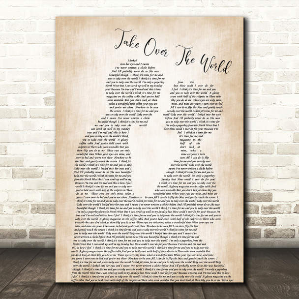 The Courteeners - Take Over The World Song Lyric Man Lady Bride Groom Print