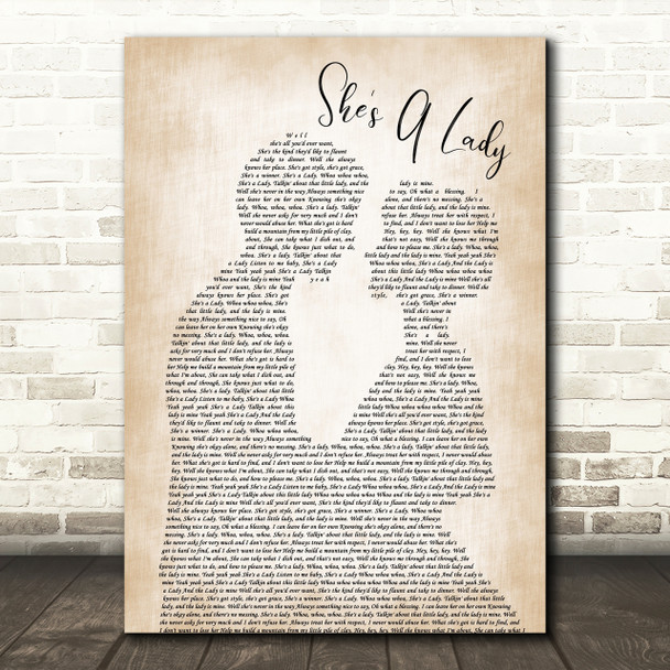 Tom Jones She's A Lady Man Lady Bride Groom Wedding Song Lyric Quote Print