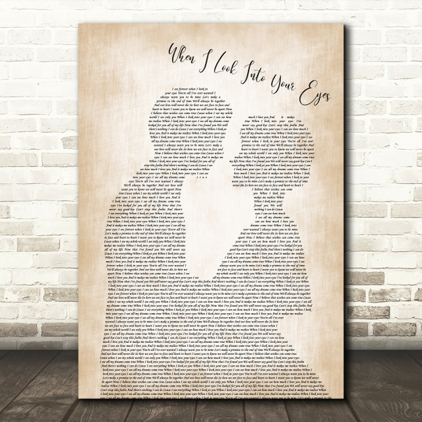 Firehouse When I Look Into Your Eyes Man Lady Bride Groom Song Lyric Quote Print