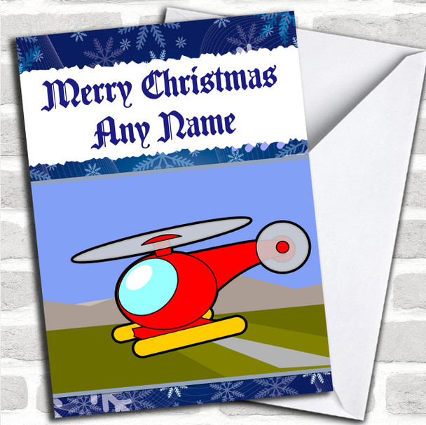 Helicopter Children's Personalized Christmas Card