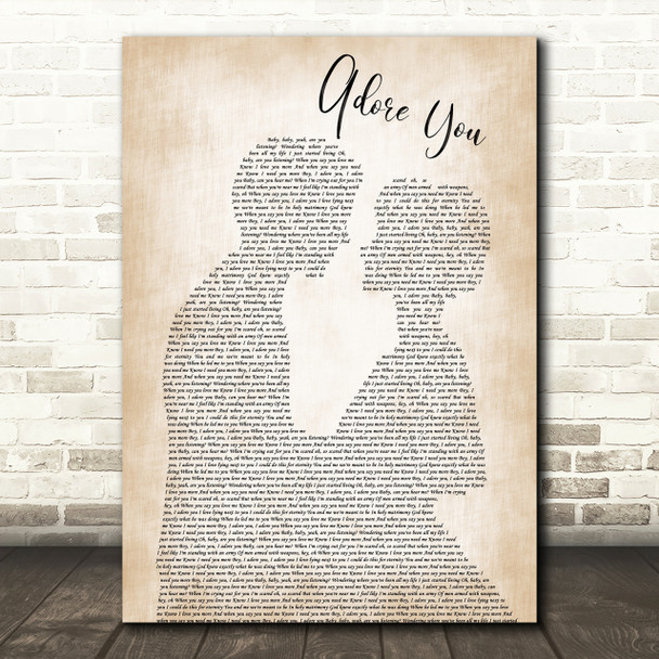 Miley Cyrus Adore You Man Lady Bride Groom Wedding Song Lyric Quote Print