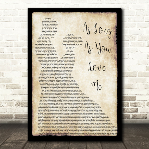 Backstreet Boys As Long As You Love Me Man Lady Dancing Song Lyric Quote Print