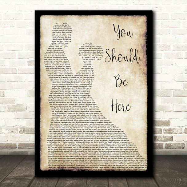 Cole Swindell You Should Be Here Man Lady Dancing Song Lyric Quote Print