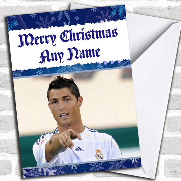 Blue Ronaldo Personalized  Christmas Card