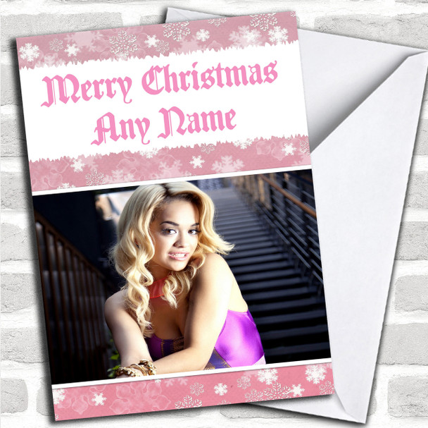 Pink Rita Ora Personalized  Christmas Card