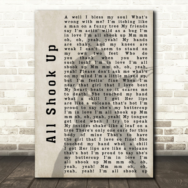 Elvis Presley All Shook Up Shadow Song Lyric Quote Print