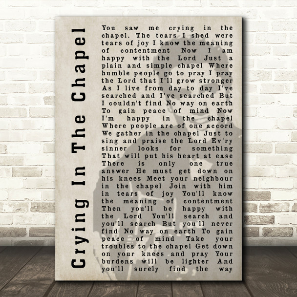 Elvis Presley Crying In The Chapel Face Shadow Song Lyric Quote Print