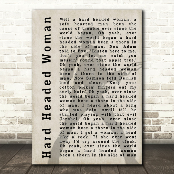 Elvis Presley Hard Headed Woman Pose Shadow Song Lyric Quote Print