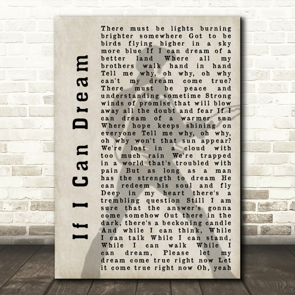 Elvis Presley If I Can Dream Pose Shadow Song Lyric Quote Print