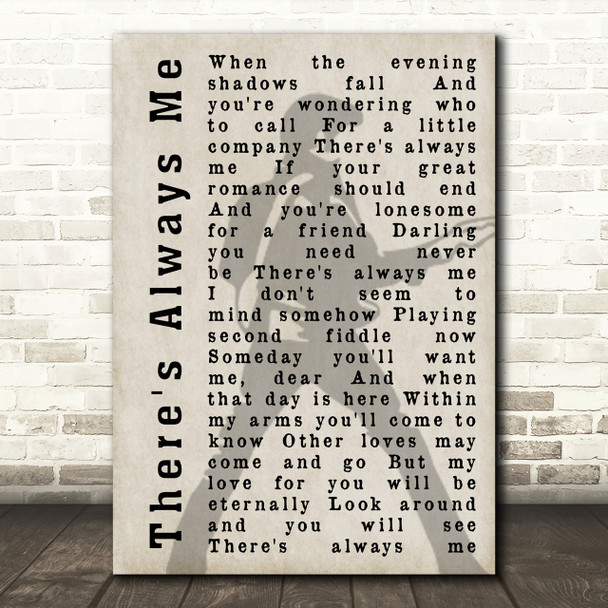 Elvis Presley There's Always Me Pose Shadow Song Lyric Quote Print