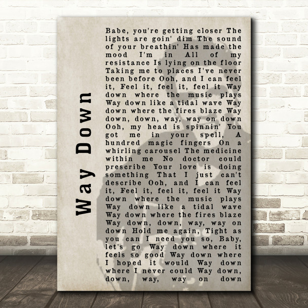 Elvis Presley Way Down Face Shadow Song Lyric Quote Print