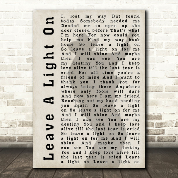 Garth Brooks Leave A Light On Shadow Song Lyric Quote Print