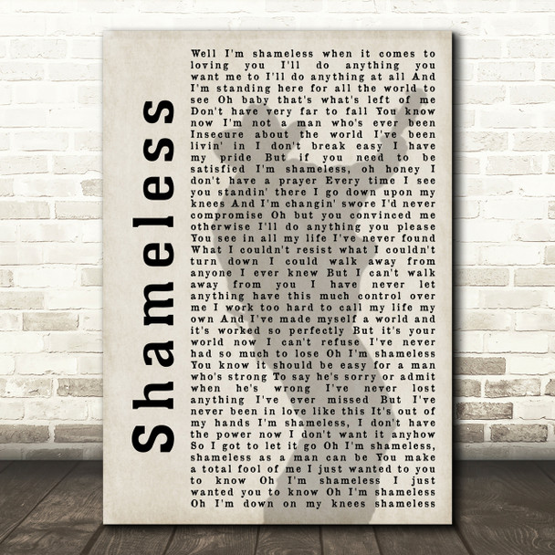 Garth Brooks Shameless Shadow Song Lyric Quote Print