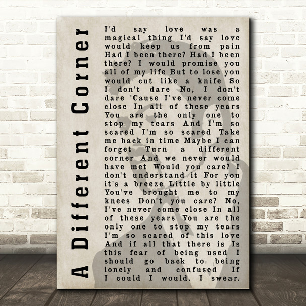 George Michael A Different Corner Shadow Song Lyric Quote Print