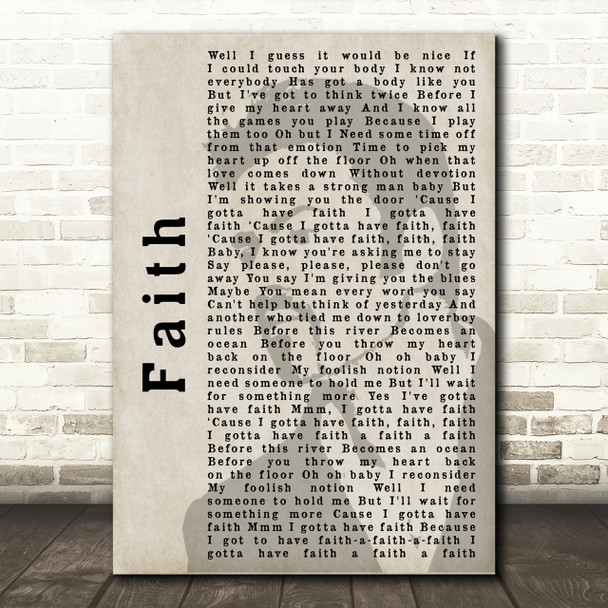 George Michael Faith Shadow Song Lyric Quote Print