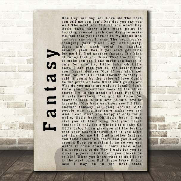 George Michael Fantasy Shadow Song Lyric Quote Print
