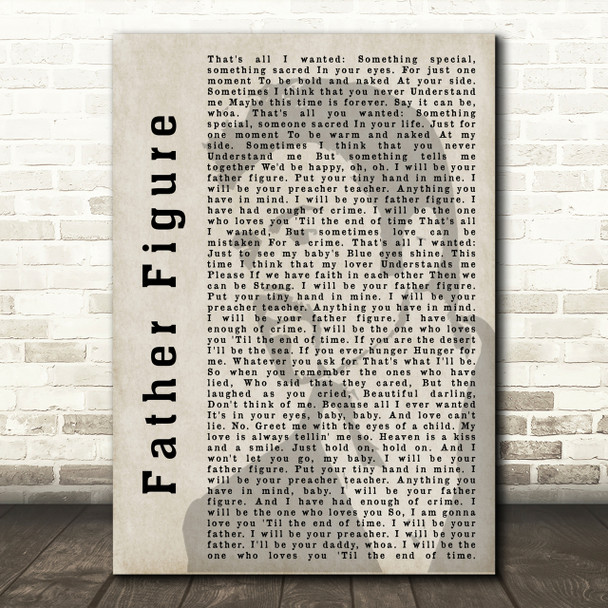 George Michael Father Figure Shadow Song Lyric Quote Print