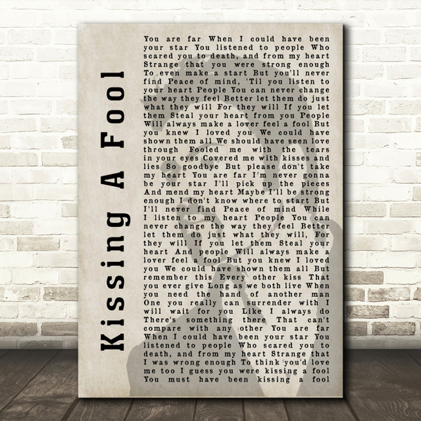 George Michael Kissing A Fool Shadow Song Lyric Quote Print
