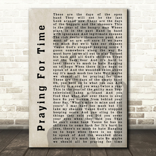 George Michael Praying For Time Shadow Song Lyric Quote Print
