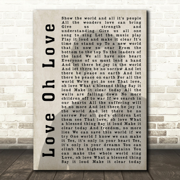 Lionel Richie Love Oh Love Shadow Song Lyric Quote Print