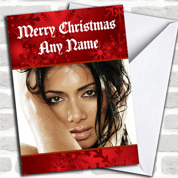 Red Nicole Scherzinger Personalized  Christmas Card
