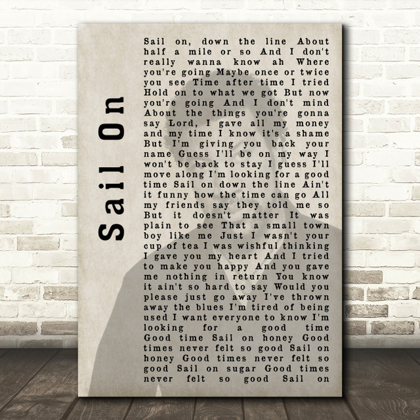 Lionel Richie Sail On Shadow Song Lyric Quote Print