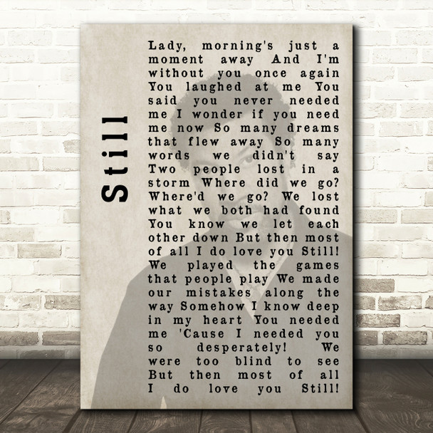 Lionel Richie Still Shadow Song Lyric Quote Print