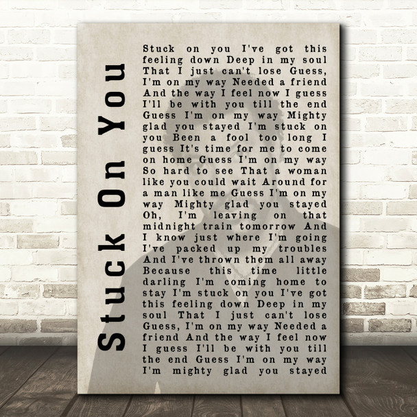 Lionel Richie Stuck On You Shadow Song Lyric Quote Print