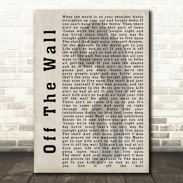 Michael Jackson Off The Wall Shadow Song Lyric Quote Print