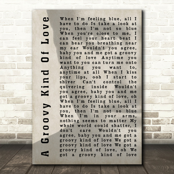 Phil Collins A Groovy Kind Of Love Shadow Song Lyric Quote Print