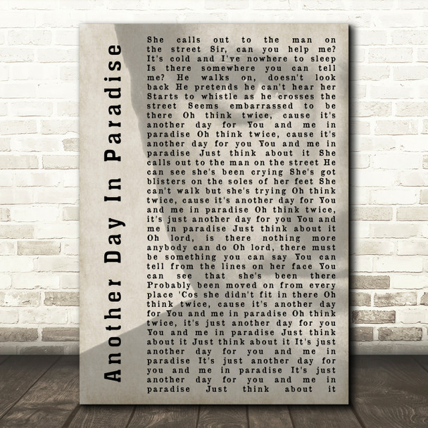 Phil Collins Another Day In Paradise Shadow Song Lyric Quote Print