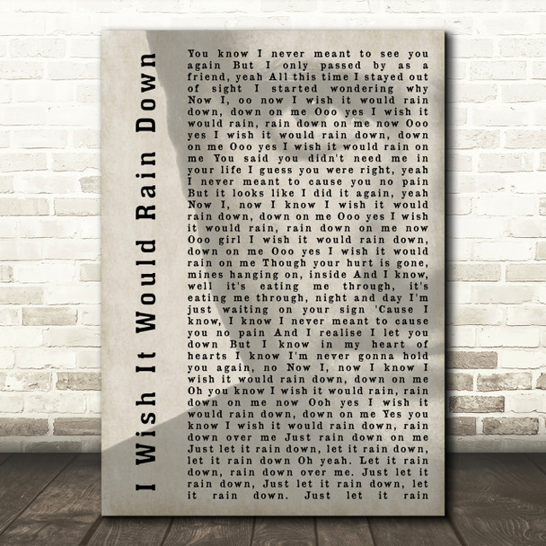 Phil Collins I Wish It Would Rain Down Shadow Song Lyric Quote Print