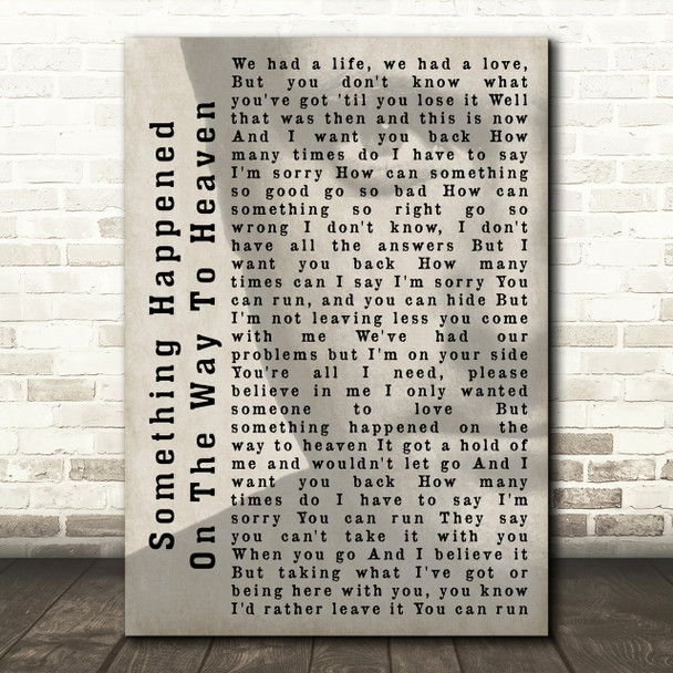 Phil Collins Something Happened On The Way To Heaven Shadow Song Lyric Print