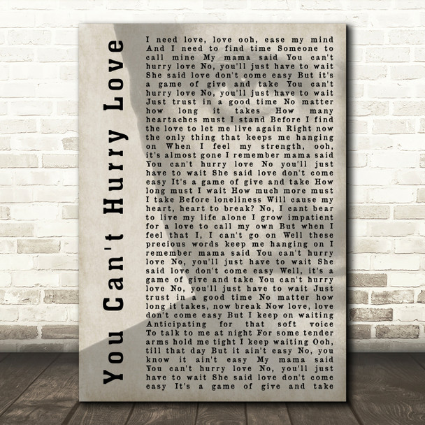 Phil Collins You Can't Hurry Love Shadow Song Lyric Quote Print