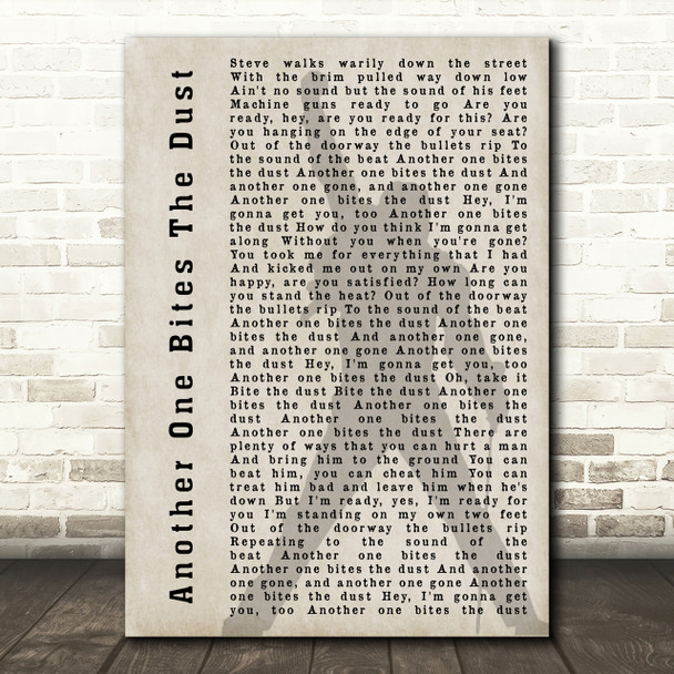 Queen Another One Bites The Dust Freddie Mercury Shadow Song Lyric Quote Print