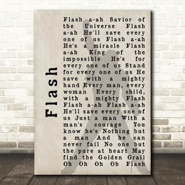 Queen Flash Freddie Mercury Shadow Song Lyric Quote Print