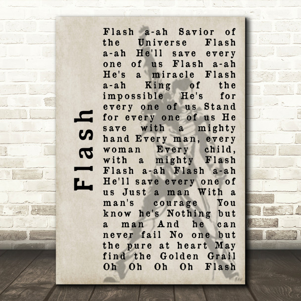 Queen Flash Freddie Mercury Silhouette Song Lyric Quote Print