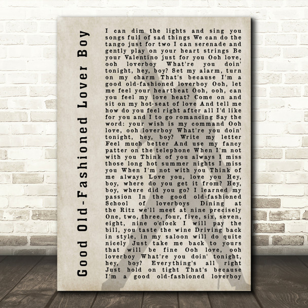 Queen Good Old-Fashioned Lover Boy Freddie Mercury Shadow Song Lyric Quote Print