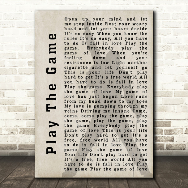 Queen Play The Game Freddie Mercury Shadow Song Lyric Quote Print