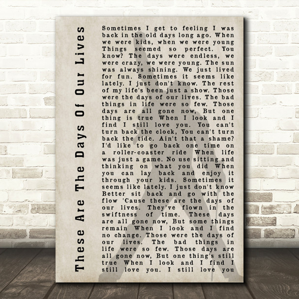 Queen These Are The Days Of Our Lives Freddie Mercury Shadow Song Lyric Print