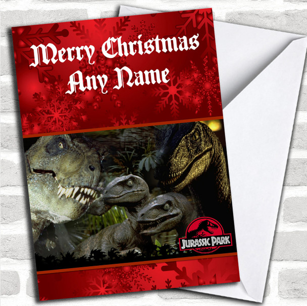 Jurassic Park Dinosaur Personalized  Christmas Card