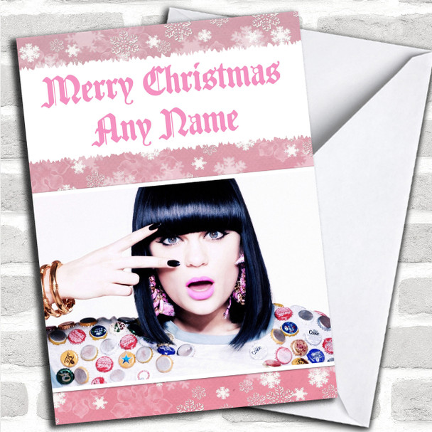 Pink Jessie J Personalized  Christmas Card