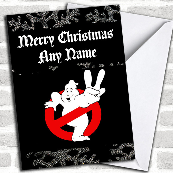 Black Ghostbusters Personalized Christmas Card