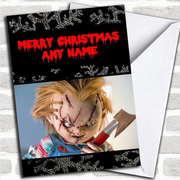 Funny Scary Chucky Personalized  Christmas Card