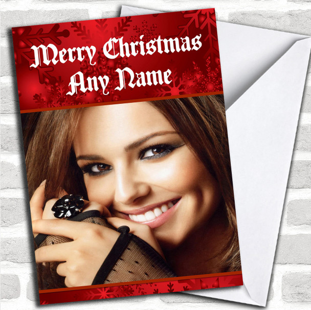 Red Cheryl Cole Personalized  Christmas Card