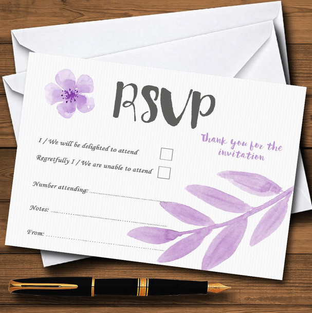 Watercolour Subtle Lilac Personalized RSVP Cards