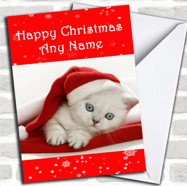 Cat In A Hat Christmas Card Personalized